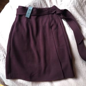 Tie waist wrap midi skirt